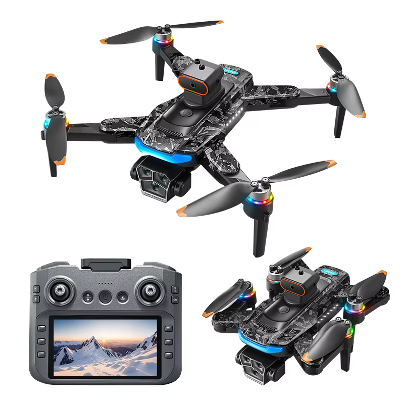 Brushless 3-camera drone with 4.3-inch screen remote – top view