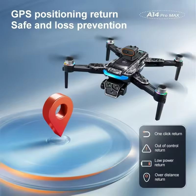 Brushless 3-camera drone with 4.3-inch screen remote – in flight