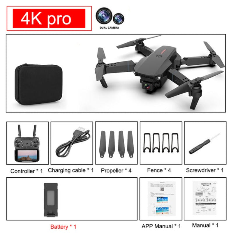 Foldable beginner drone with 4K camera – Black / 4K Dual Camera