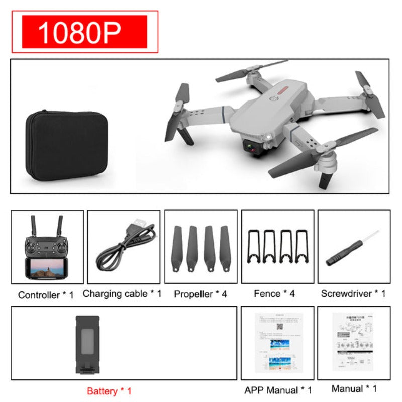 Foldable beginner drone with 4K camera – Grey / 1080P
