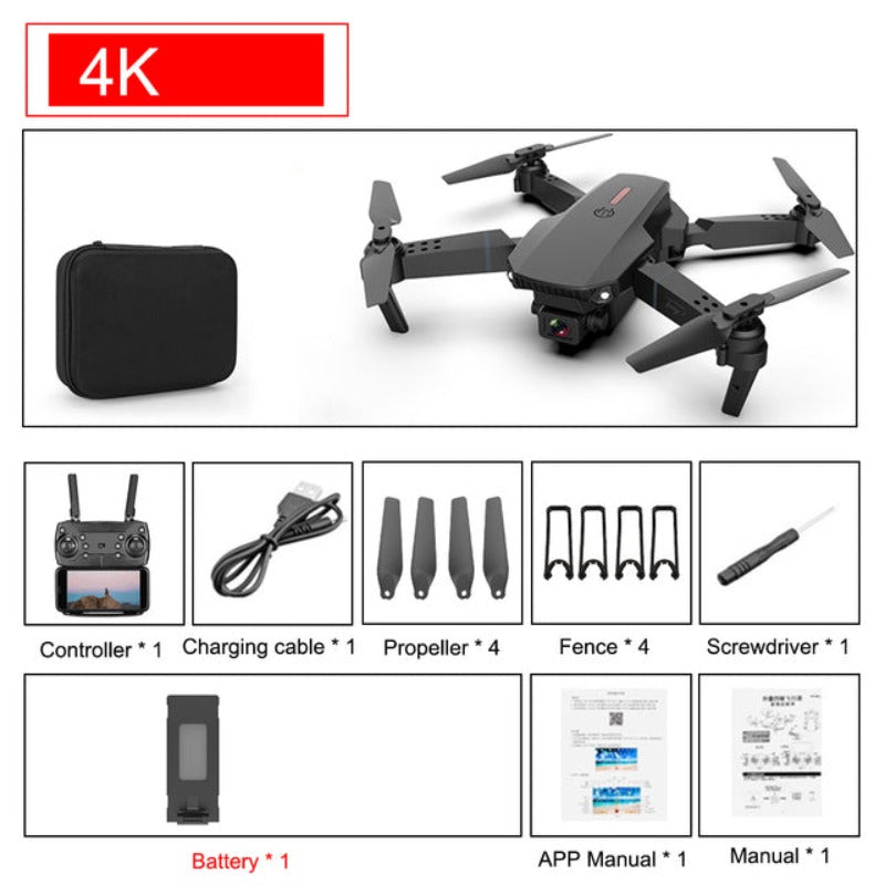 Foldable beginner drone with 4K camera – Black / 4K