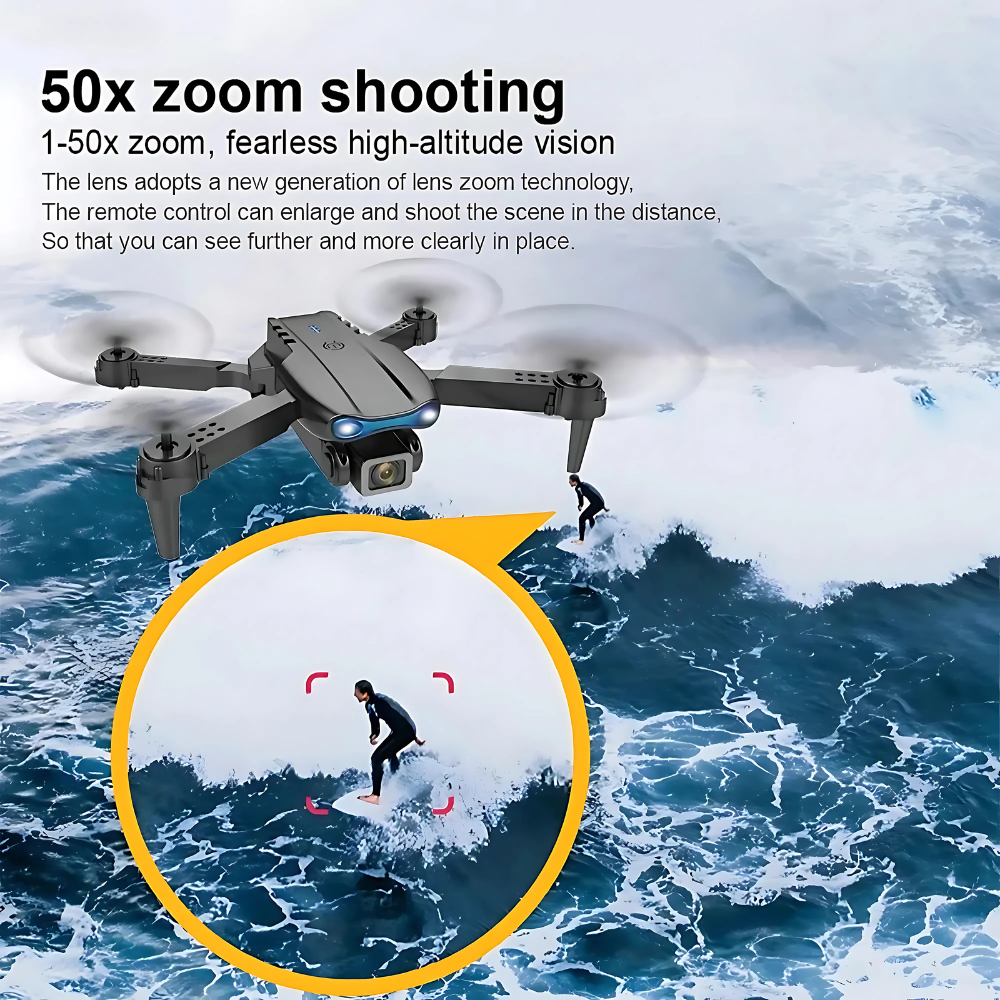 Beginner foldable drone with 4K dual camera – front view