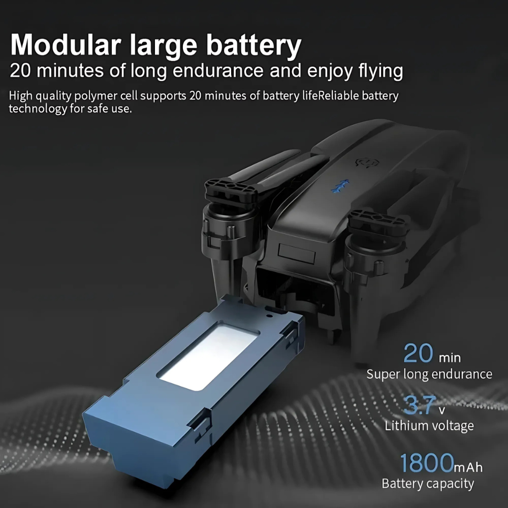 Beginner foldable drone with 4K dual camera – folded for travel