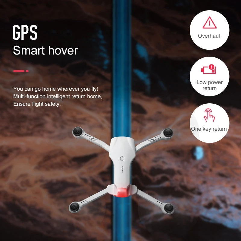 Foldable GPS drone with 4K wide-angle camera – front view