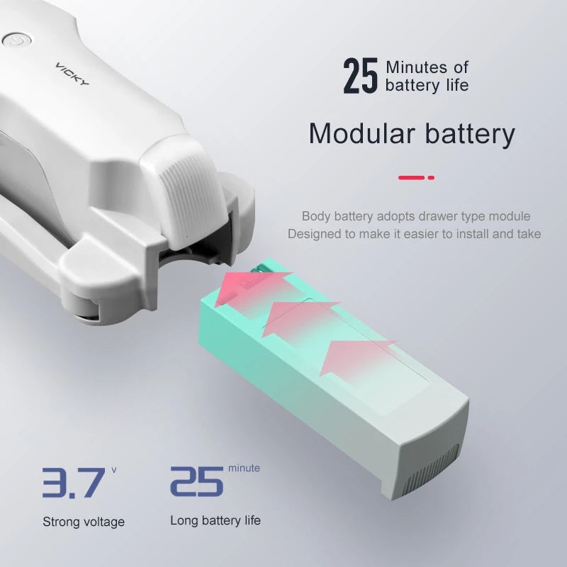 Foldable GPS drone with 4K wide-angle camera – folded for travel