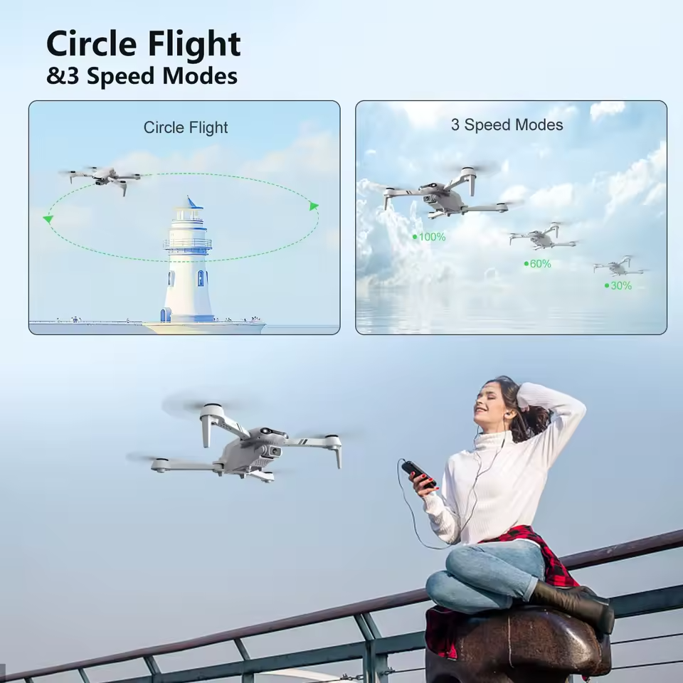 Foldable GPS drone with 4K wide-angle camera – camera close-up