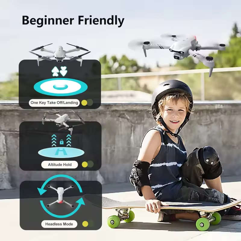 Foldable GPS drone with 4K wide-angle camera – in flight