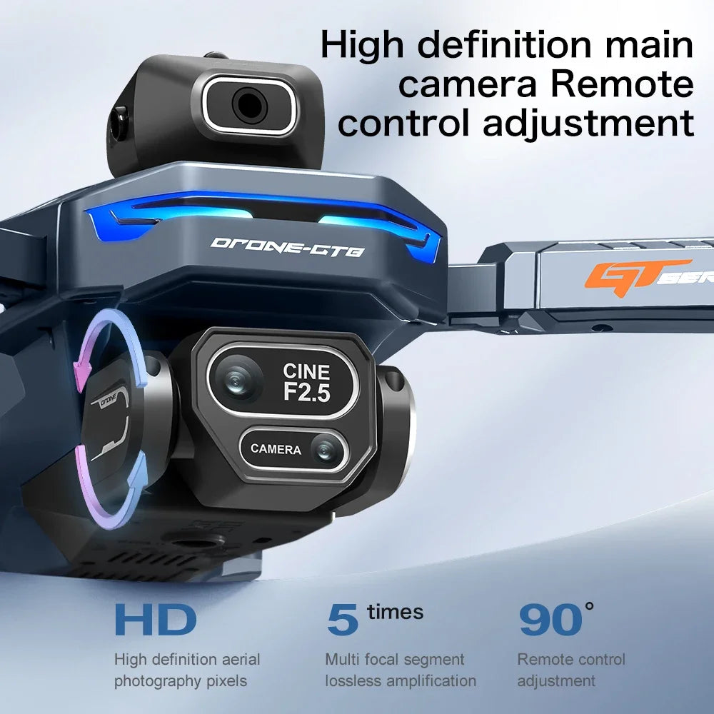 GPS drone with dual camera and 4.3-inch screen remote – folded for travel