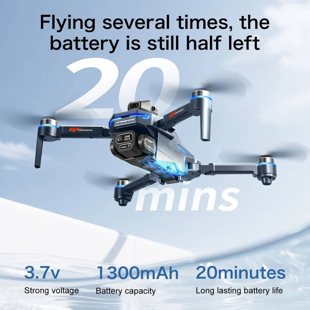 GPS drone with dual camera and 4.3-inch screen remote – in flight