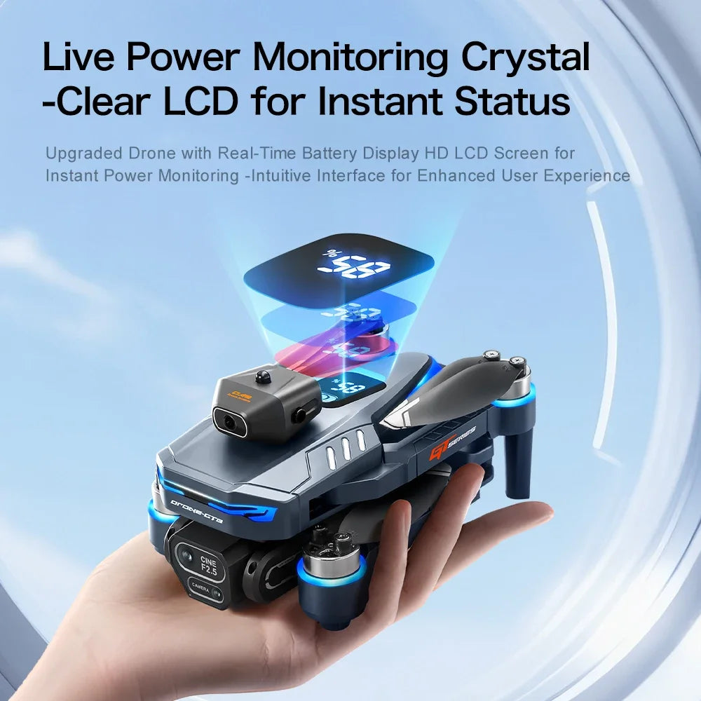 GPS drone with dual camera and 4.3-inch screen remote – detail view