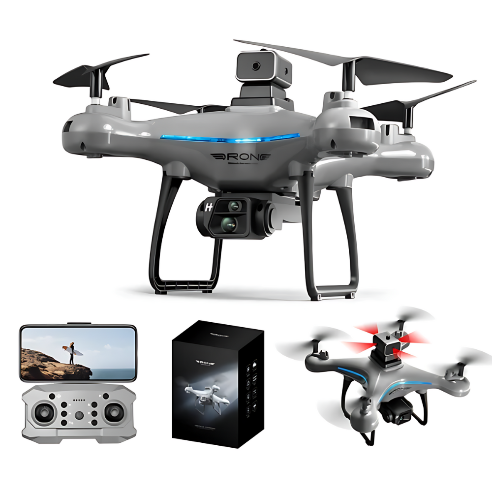 Beginner 8K dual camera drone with propeller guards – main view