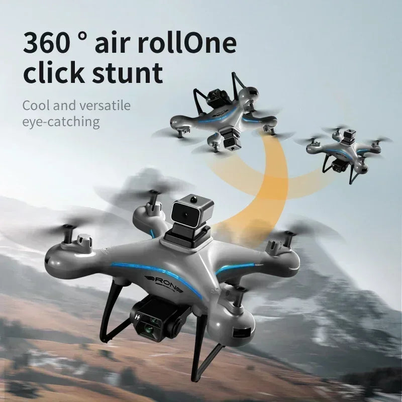 Beginner 8K dual camera drone with propeller guards – folded for travel