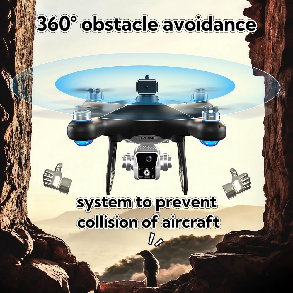 Triple camera drone with screen remote control – with remote control