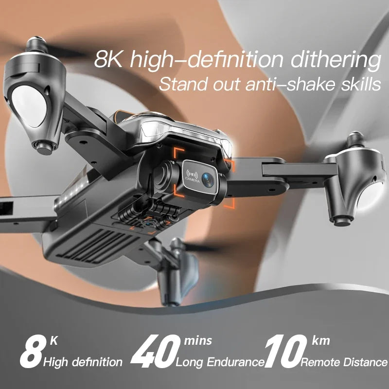 Foldable GPS drone with 8K camera – top view