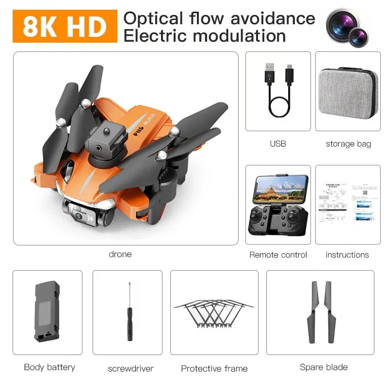 Foldable GPS drone with 8K camera – Orange
