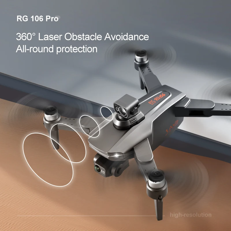 GPS drone with 3-axis gimbal and 8K dual camera – folded for travel