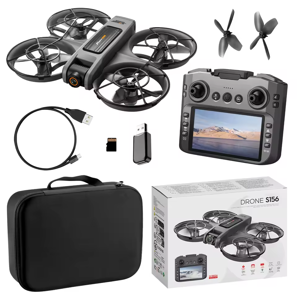 8K dual camera drone with 4.5-inch screen remote – front view