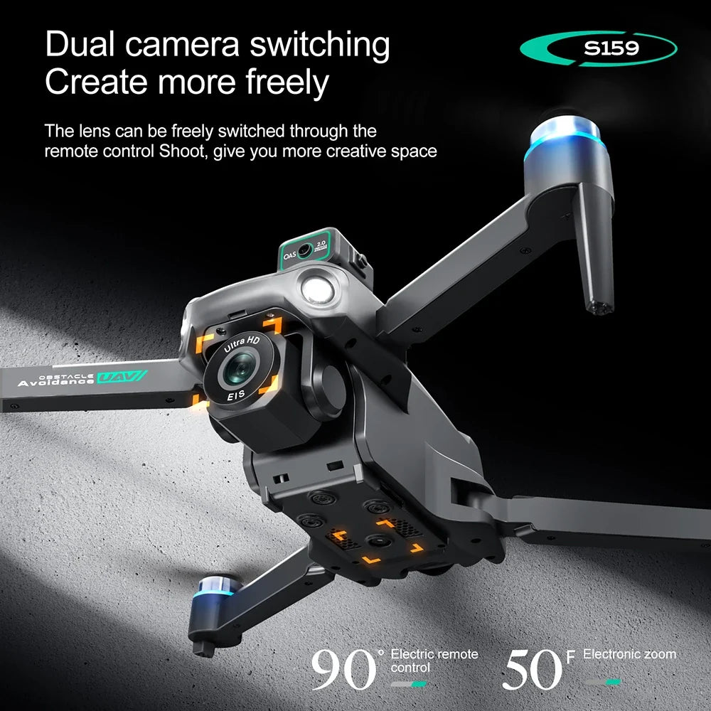 8K dual camera GPS drone with screen remote – with remote control