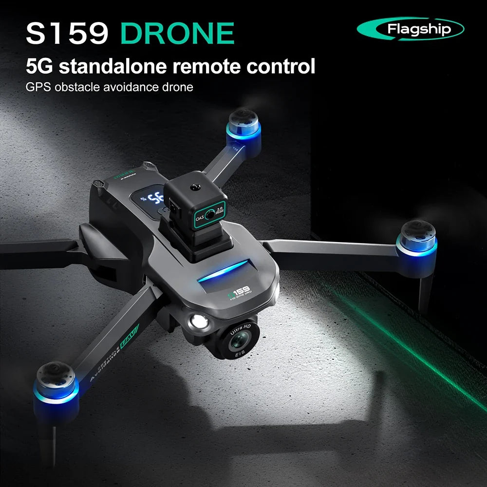 8K dual camera GPS drone with screen remote – in flight