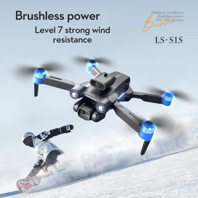 Compact brushless drone with 8K dual camera – with remote control