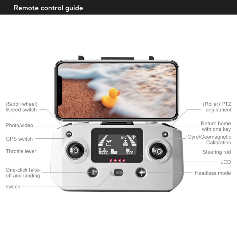 3-axis gimbal GPS drone with brushless motors – dimensions