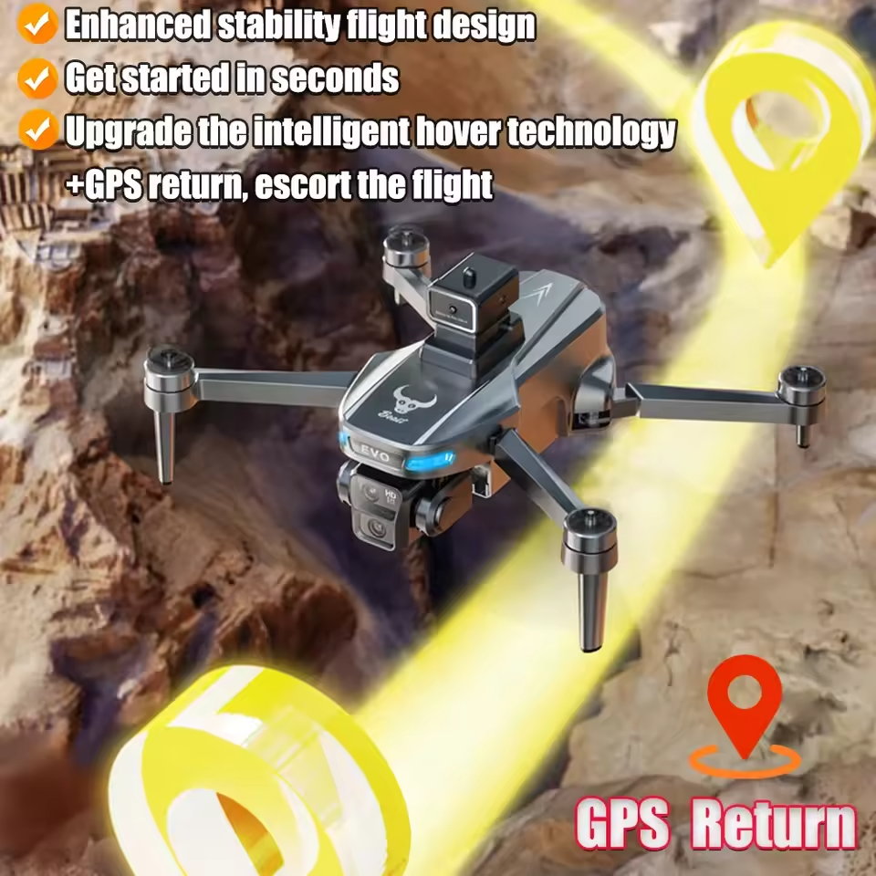 8K GPS drone with brushless motor – folded for travel