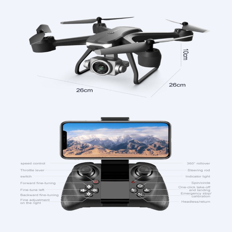6K wide-angle dual camera drone – in flight