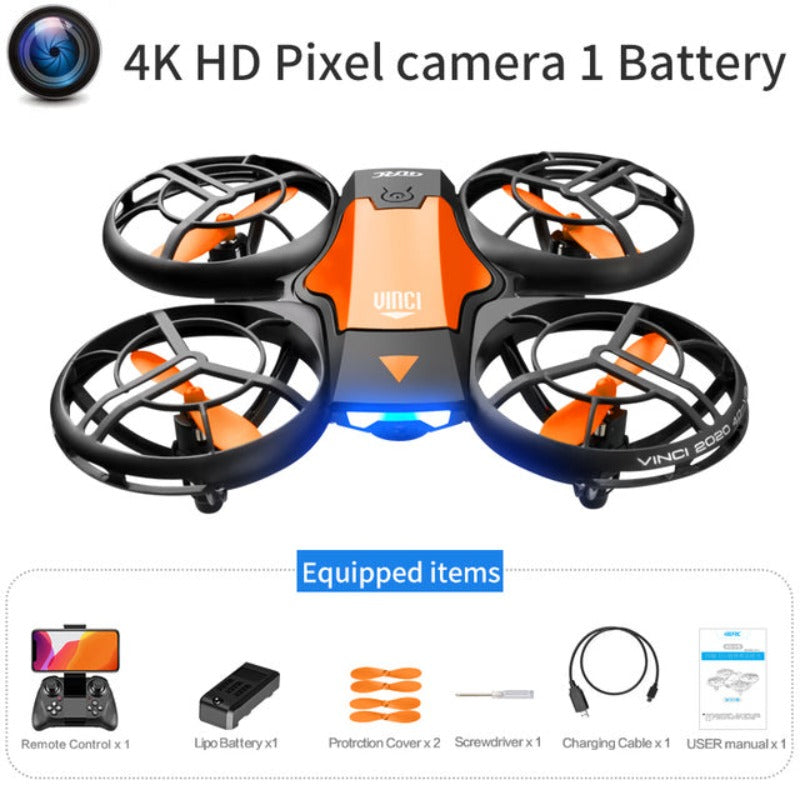Mini pocket drone with HD camera – Orange / 4K