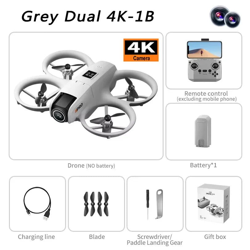 4K dual camera drone with brushless motors – camera close-up